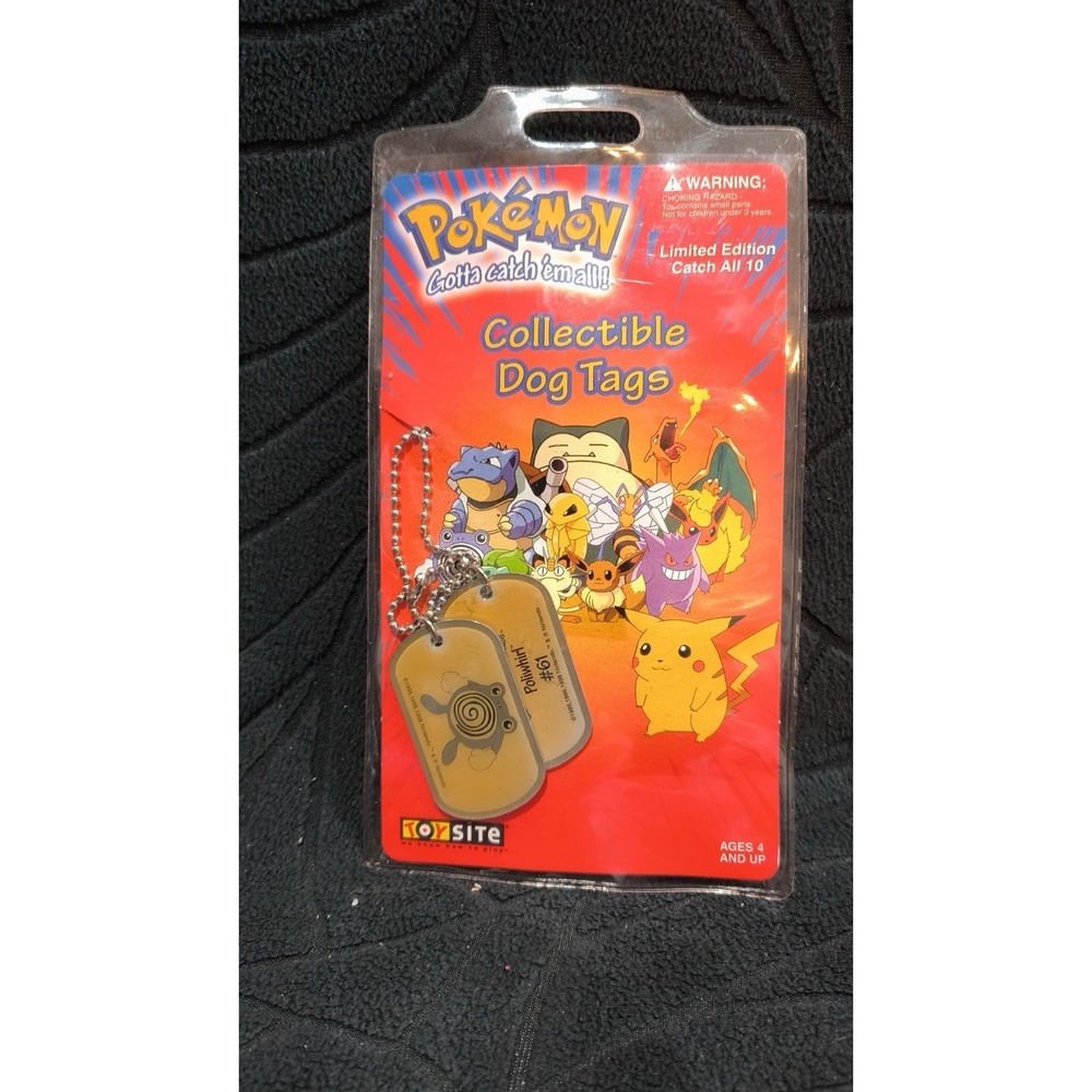 Pokémon Poliwhirl #61 Collectible Vintage Dog Tags Original Packaging